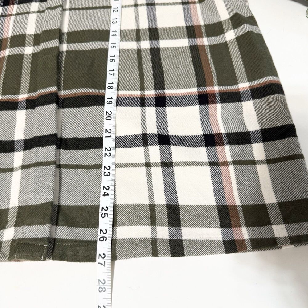 Madewell Bromley Green Plaid Flannel Shirt Womens L Button Front Long Sleeve - Picture 10 of 10